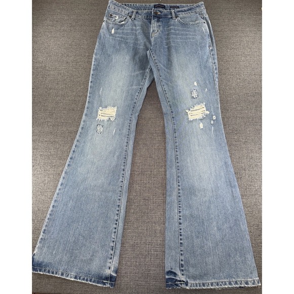 Aéropostale Denim - Aeropostale Authentic‎ Flare Jeans Women's 11/12L Distressed Light Wash Y2K